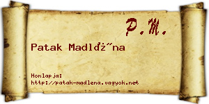 Patak Madléna névjegykártya
